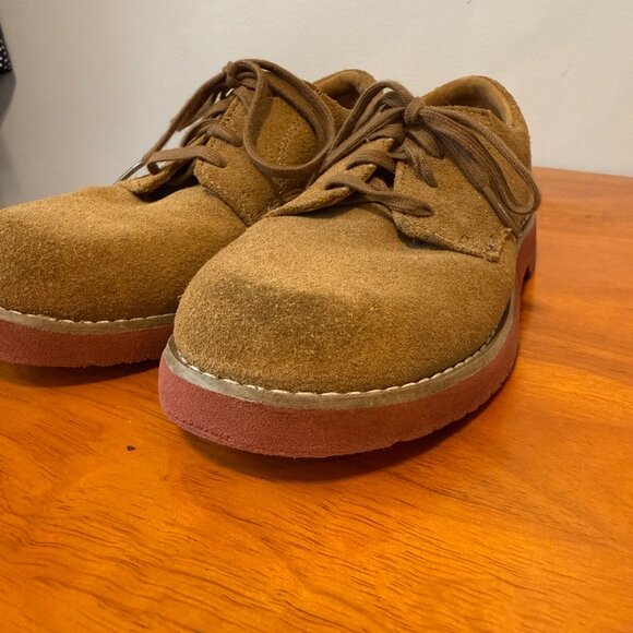 Sperry Top-Sider Tevin 13.5 Boys Tan Suede Lace-Up Shoes With Brown Rubber Sole - Picture 4 of 7